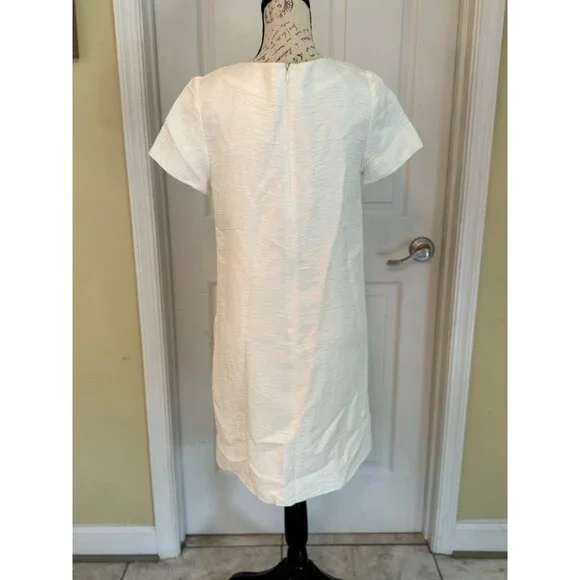 Kate Spade Gail Sheath Dress Cream Linen Blend Embellished Beads Pockets Lined 6 - Picture 4 of 14